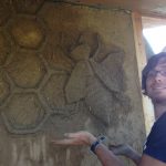 Honeycomb Sculpted Into Clay Plaster